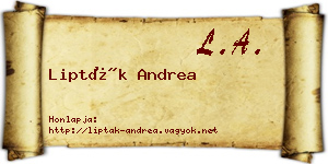 Lipták Andrea névjegykártya